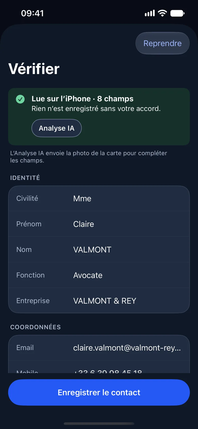 Vérifiez en un geste